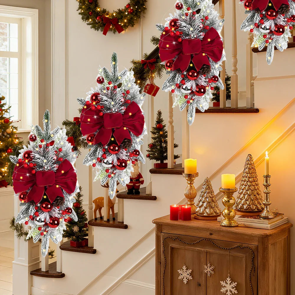 Artificial Christmas Wreath 60cm Non-luminous Staircase Hanging Decoration - House Of Avana