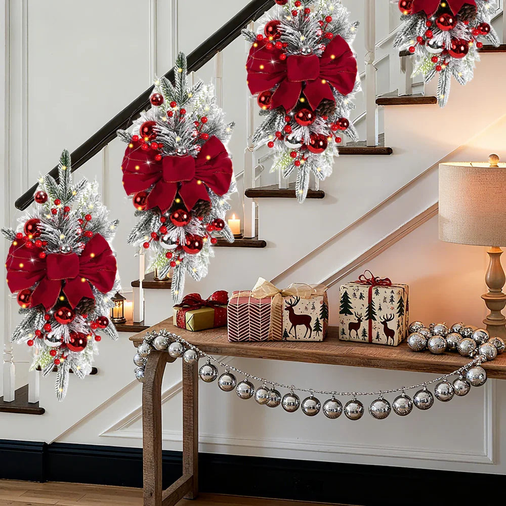 Artificial Christmas Wreath 60cm Non-luminous Staircase Hanging Decoration - House Of Avana