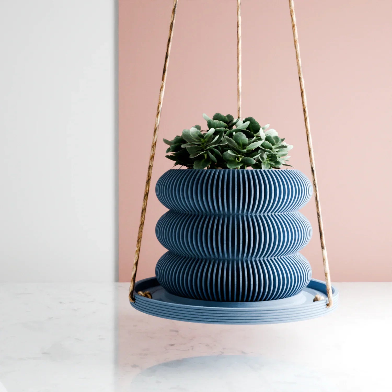 Hanging Plant Pot Tray | Puddle, back view - House Of Avana