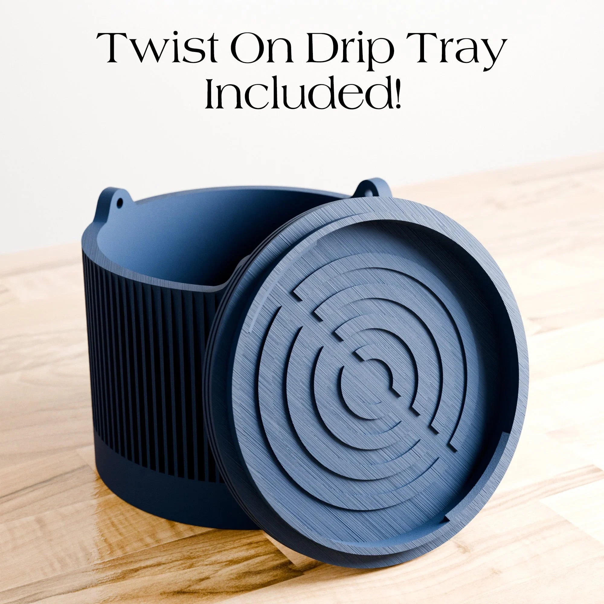 White ceramic hanging planter with sakura design, wooden hanger - House of Avana