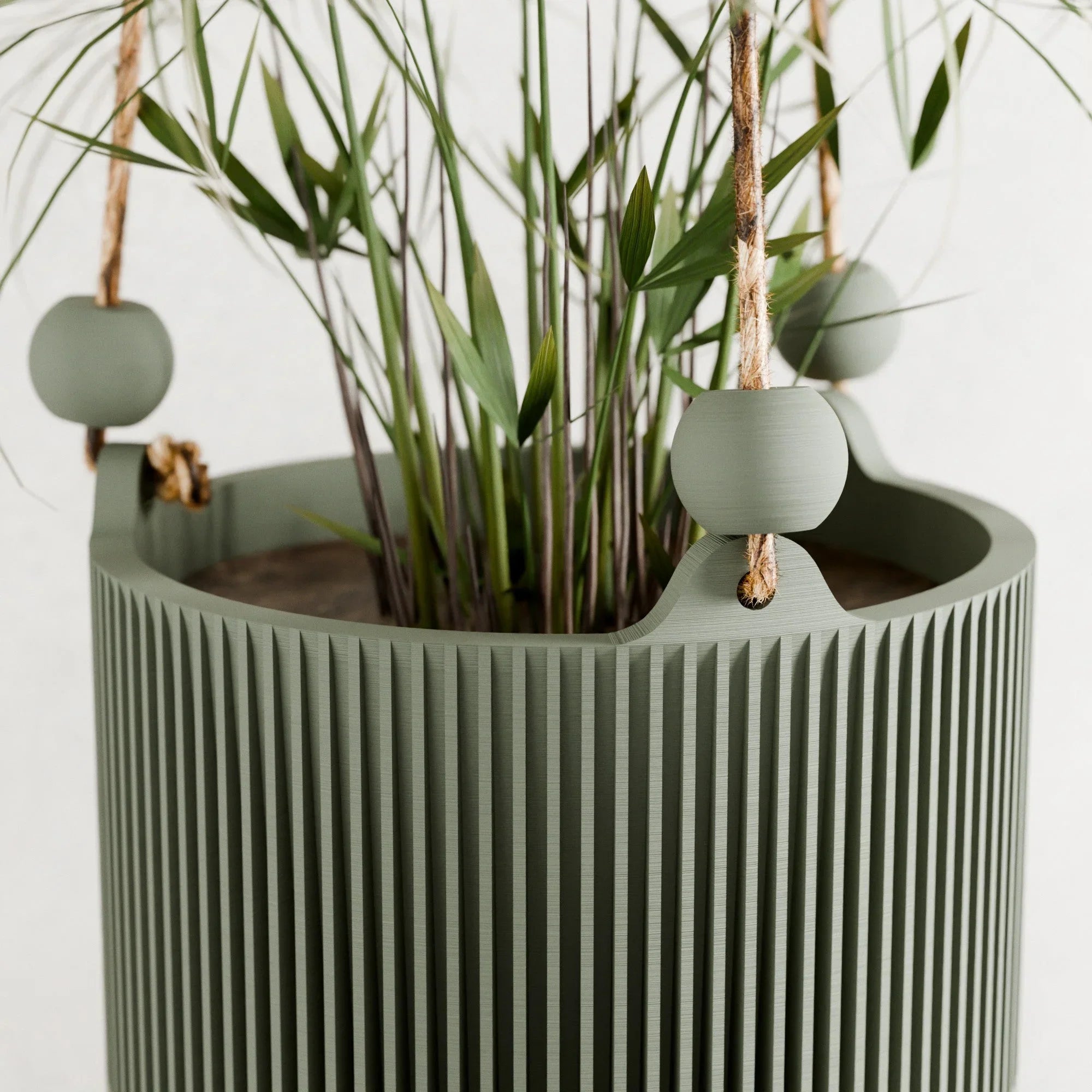 angled pot planter Hanging Sakura Planter Medium / Natural Wood