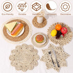 6Pcs Hanging Woven Wall Basket Set Handcrafted Corn Husk Baskets Decorative Woven Basket Wall Decor Rustic Wall Basket Decor Set - House Of Avana