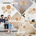 6Pcs Hanging Woven Wall Basket Set Handcrafted Corn Husk Baskets Decorative Woven Basket Wall Decor Rustic Wall Basket Decor Set - House Of Avana