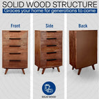 Harmony Solid Wood Dresser with 5 Drawers