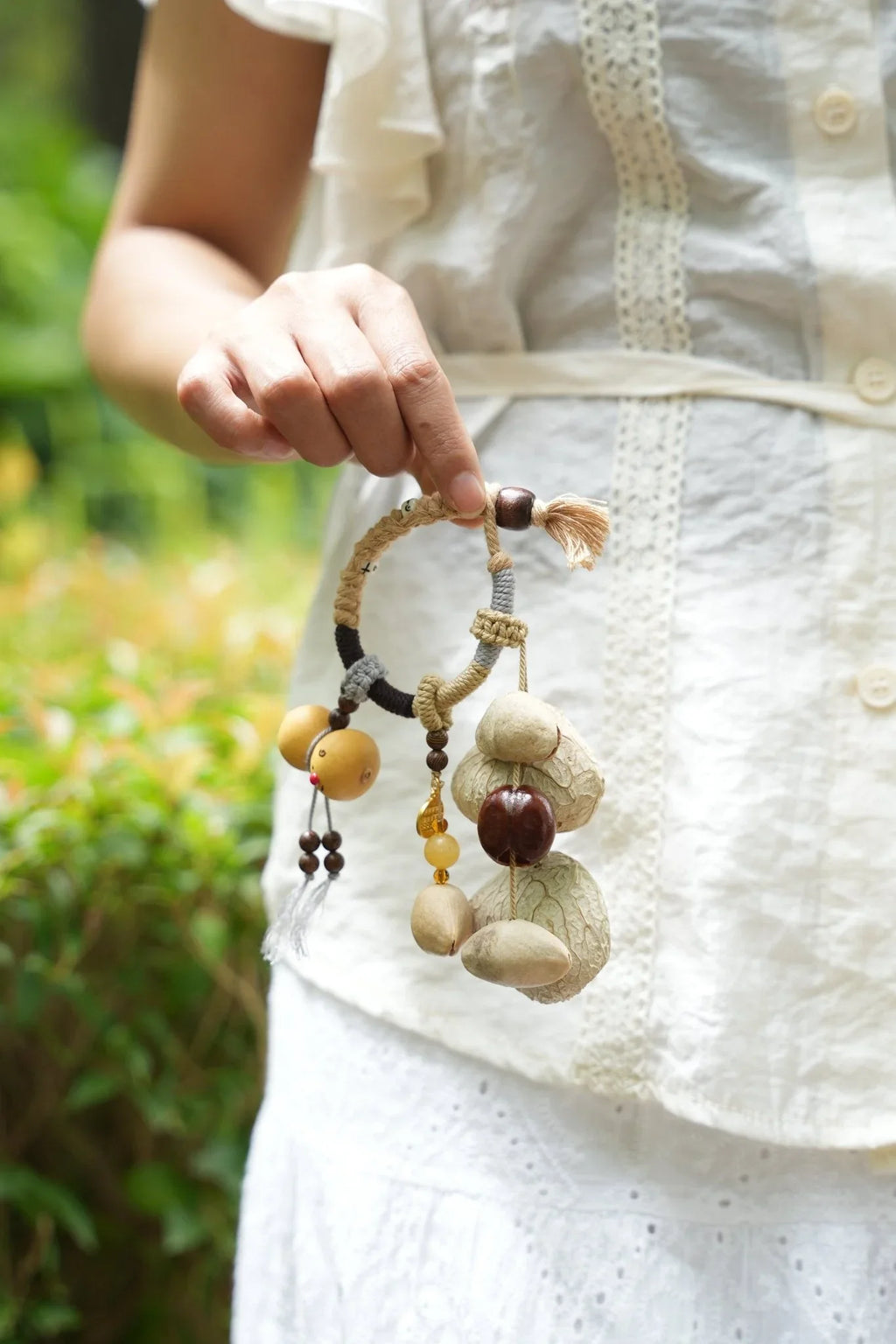 "Harvest Circle" Woven Ring Gourd Charm