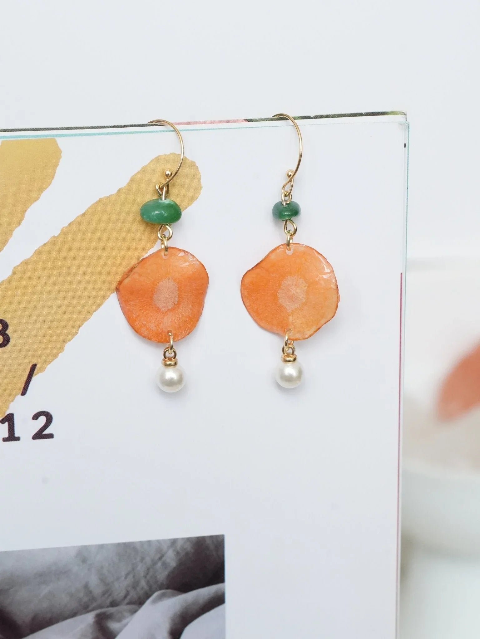"Harvest Gem" Real Carrot＆Potato Earrings