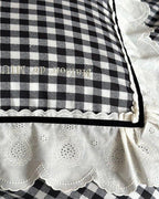 Hazel Vintage Gingham Ruffle Bedding Set / Black Ever Lasting