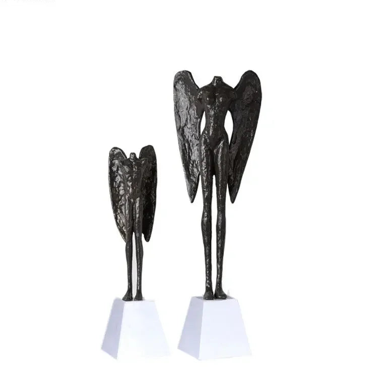 Headless Angel Abstract Figures Sculpture Ornaments Desk Decoration Cast Iron Angel Character Statue Crafts Modern Home Decor - House Of Avana