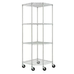 Heavy Duty 4-Tier Corner Storage Rack Shelving Unit with Casters