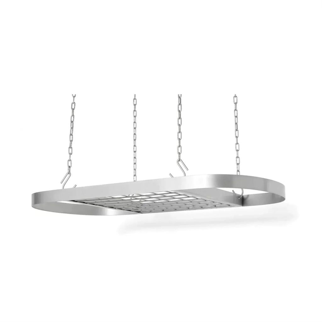 Heavy Duty Carbon Steel Ceiling Mount Kitchen Pot Rack with 16 Hanging Hooks