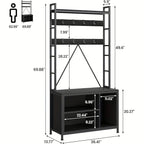 Heavy-Duty Hall Tree with Bench - 5-in-1 Entryway Organizer with Shoe Storage, Coat Rack, Bench - Freestanding Shoe Rack with 8 Hooks & 3 Cubbies, Space-Saving Design for Hallway, Living Room, Apartment - Sturdy Wooden & Meta House Of Avana