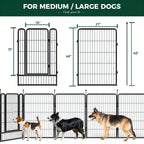 [Heavy Duty Metal Dog Playpen] Extra Large Heavy Duty Metal Dog Playpen - 40"H x 18'L (8 Panels) Indoor/Outdoor Pet Fence, Portable Puppy Pen with Wide Door & Low Threshold, for Large Breeds, RV, Yard, Home - Easy Assembly & House Of Avana
