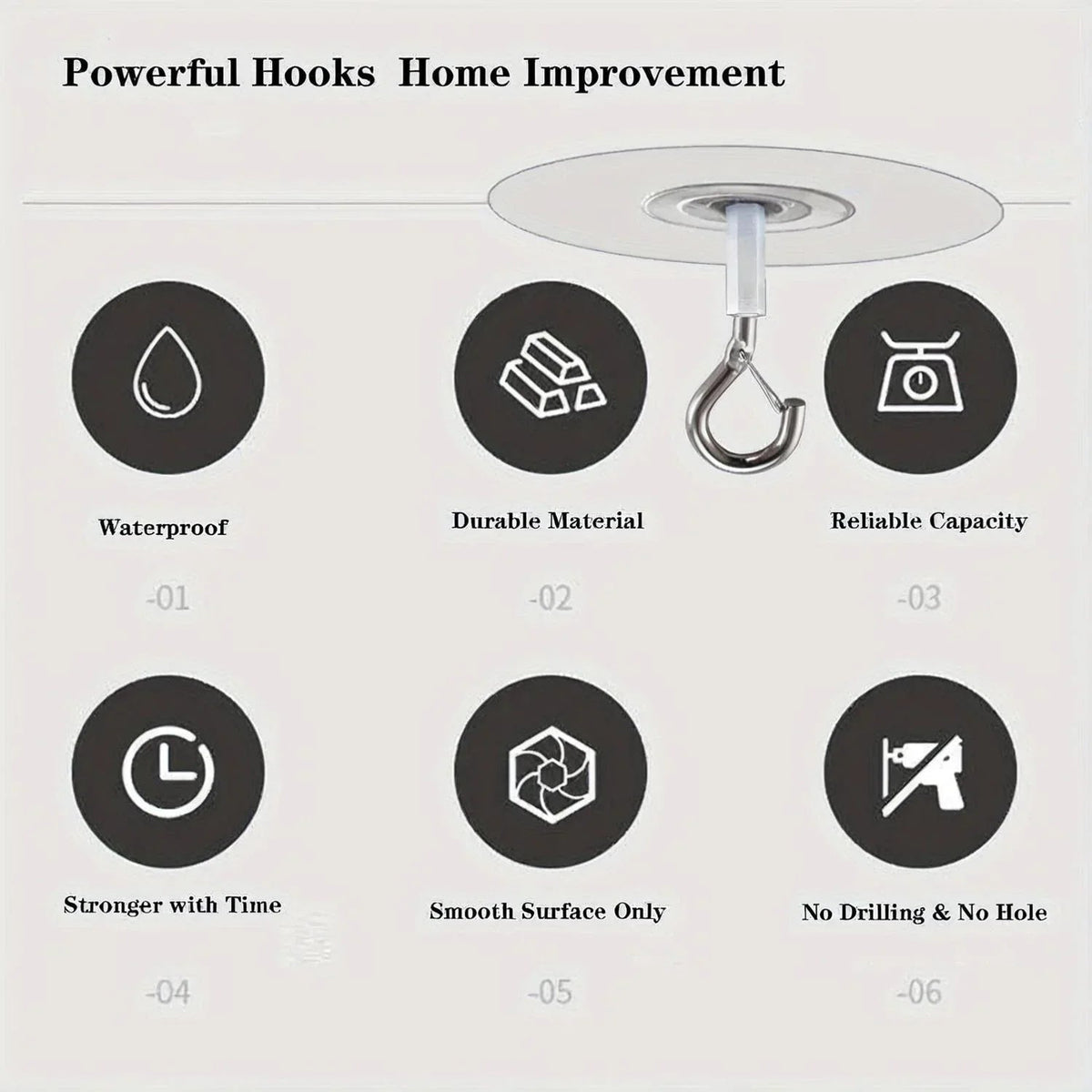 Stick Ceiling Hooks Heavy Duty Self-Adhesive Water Resistant Hooks for Ceiling Multifunctional Hooks for Balloons Wind Chimes | Halloween Props & Christmas DecorationsHanger (Black Friday Deal) House Of Avana [[SKU:HOA-MSC-043]]