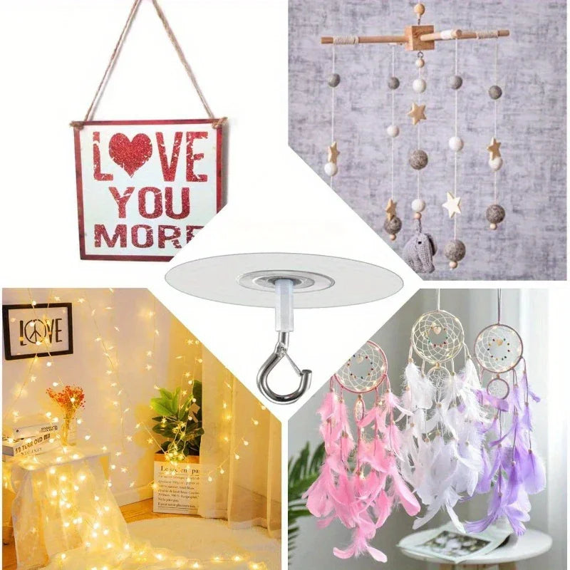 Stick Ceiling Hooks Heavy Duty Self-Adhesive Water Resistant Hooks for Ceiling Multifunctional Hooks for Balloons Wind Chimes | Halloween Props & Christmas DecorationsHanger (Black Friday Deal) House Of Avana