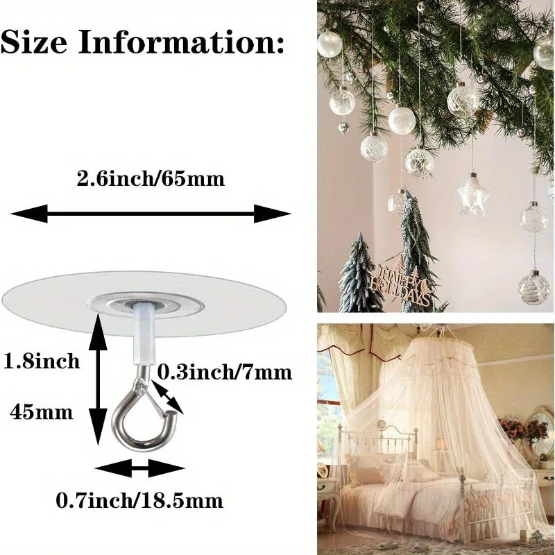 Stick Ceiling Hooks Heavy Duty Self-Adhesive Water Resistant Hooks for Ceiling Multifunctional Hooks for Balloons Wind Chimes | Halloween Props & Christmas DecorationsHanger (Black Friday Deal) House Of Avana