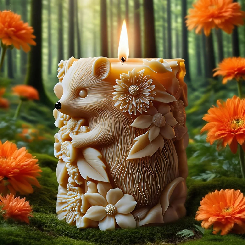 Flourishing Hedgehog Candle Mold - with Hedgehog & Floral Designs, for Pillar Candles, Resin, Plaster, Soap, - Reusable Silicone Crafting Mold for DIY Home Decor, Wedding, Birthday, Valentine'S Gifts - Easy Release & Long-Las House Of Avana