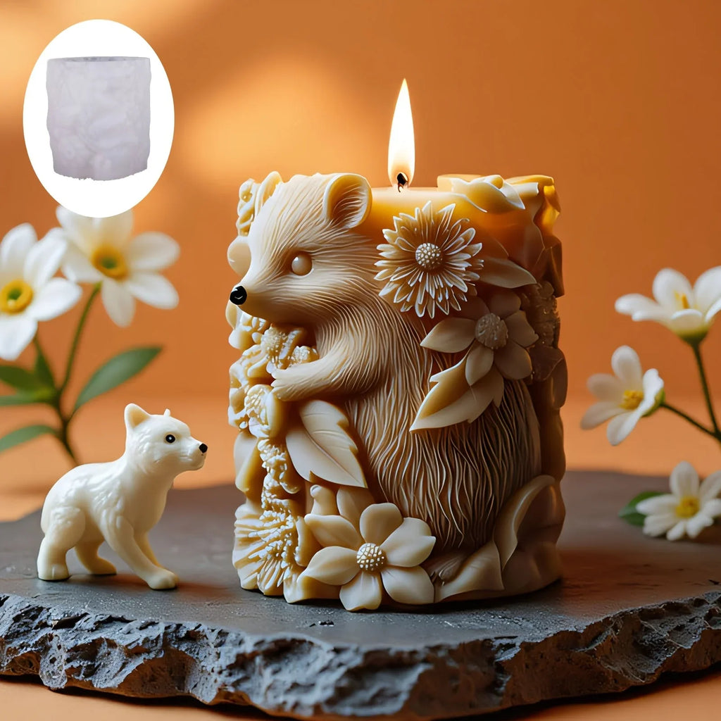 Flourishing Hedgehog Candle Mold - with Hedgehog & Floral Designs, for Pillar Candles, Resin, Plaster, Soap, - Reusable Silicone Crafting Mold for DIY Home Decor, Wedding, Birthday, Valentine'S Gifts - Easy Release & Long-Las House Of Avana