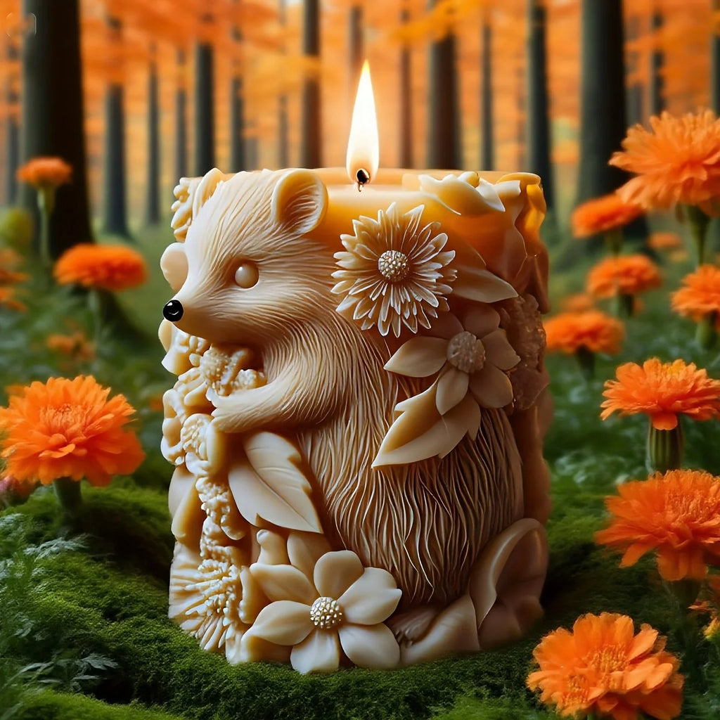 Flourishing Hedgehog Candle Mold - with Hedgehog & Floral Designs, for Pillar Candles, Resin, Plaster, Soap, - Reusable Silicone Crafting Mold for DIY Home Decor, Wedding, Birthday, Valentine'S Gifts - Easy Release & Long-Las House Of Avana