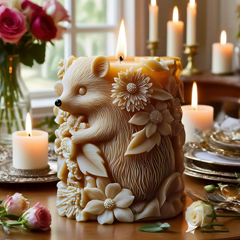 Flourishing Hedgehog Candle Mold - with Hedgehog & Floral Designs, for Pillar Candles, Resin, Plaster, Soap, - Reusable Silicone Crafting Mold for DIY Home Decor, Wedding, Birthday, Valentine'S Gifts - Easy Release & Long-Las House Of Avana