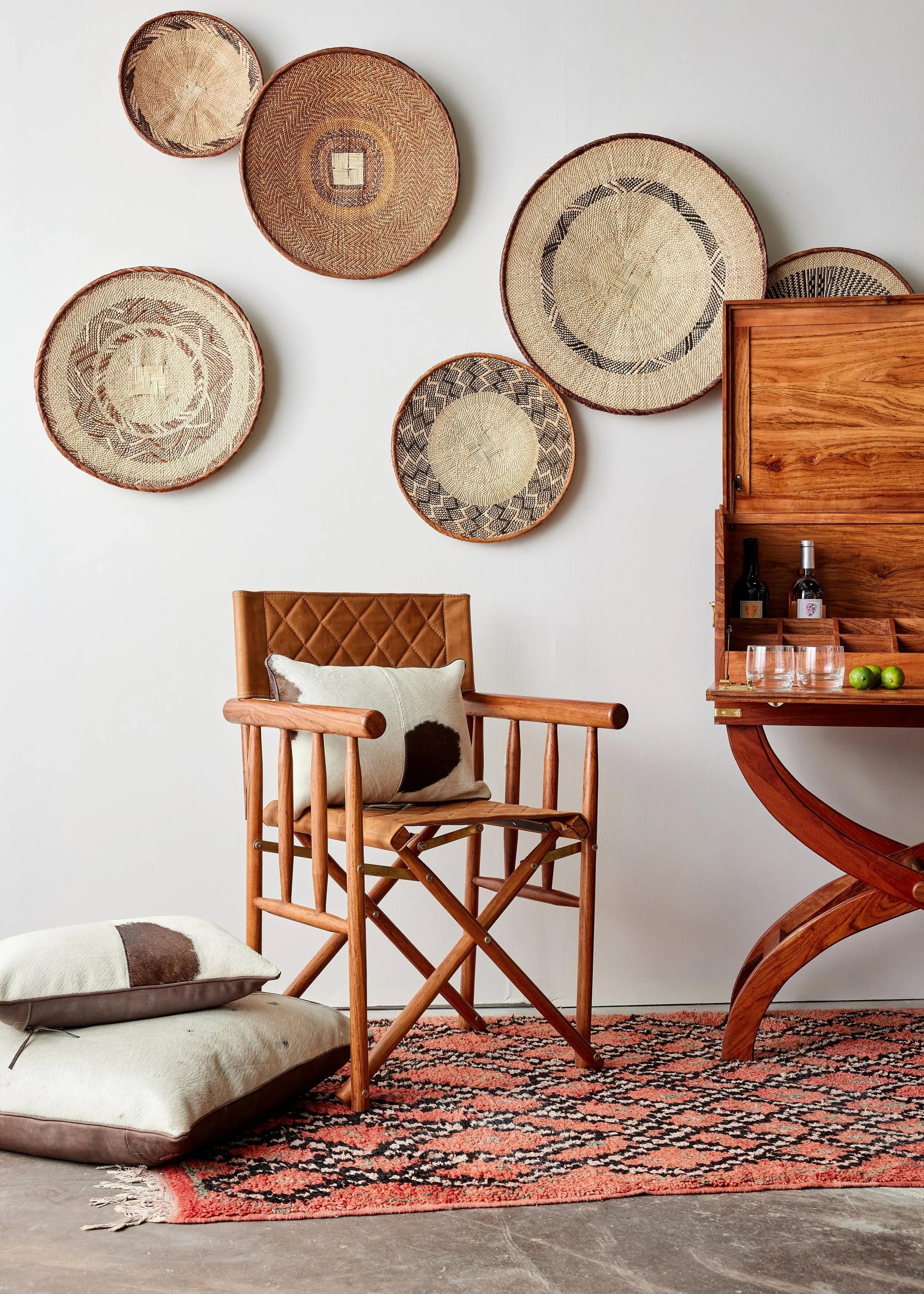Binga Patterned Brown & Natural Wall Art Kanju Interiors