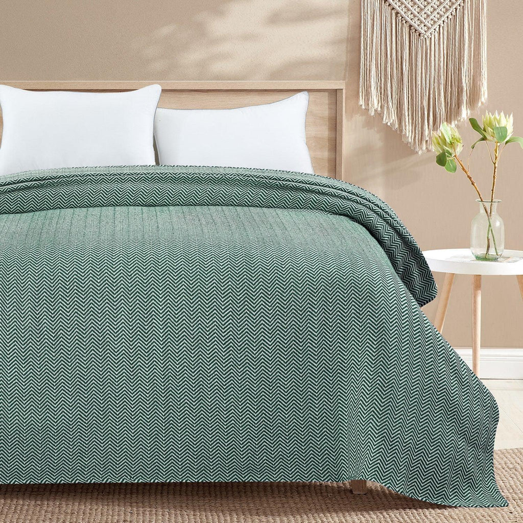 Herringbone Cotton Blanket Mélange Home