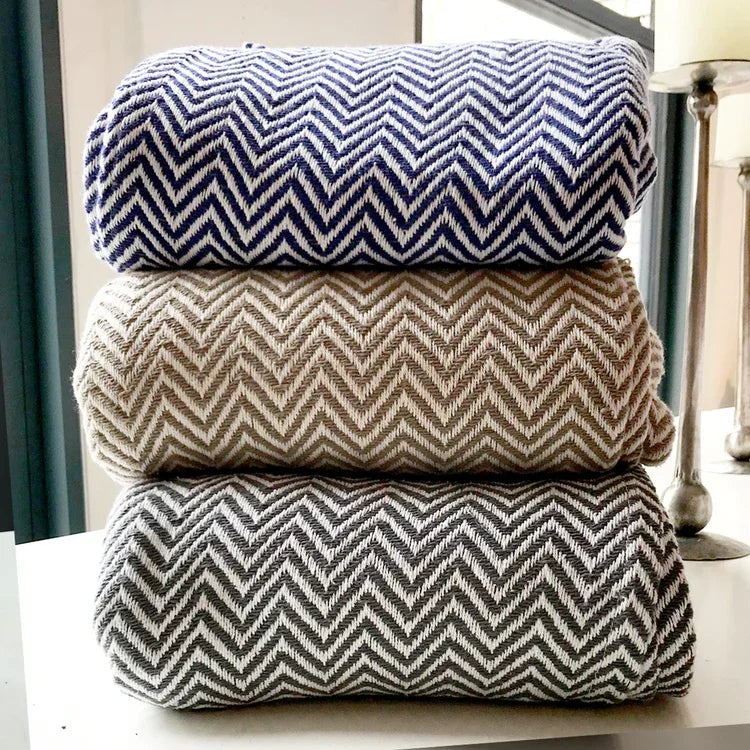 Herringbone Cotton Blanket Mélange Home