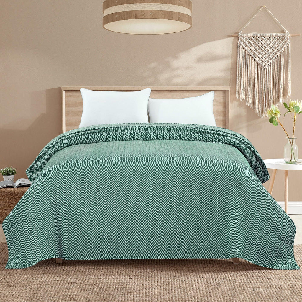 Herringbone Cotton Blanket Mélange Home