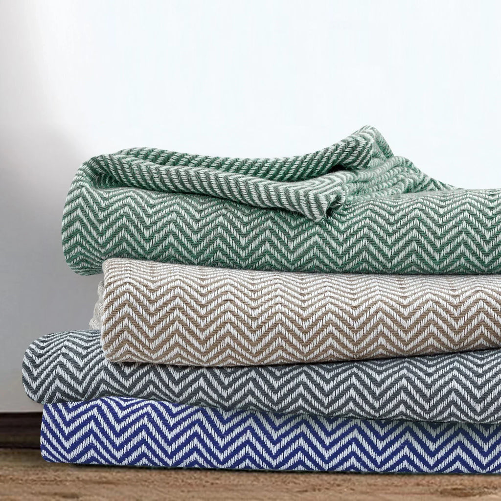 Herringbone Cotton Blanket Mélange Home