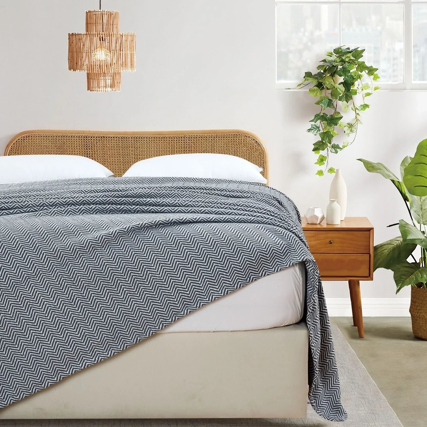 Herringbone Cotton Blanket Mélange Home