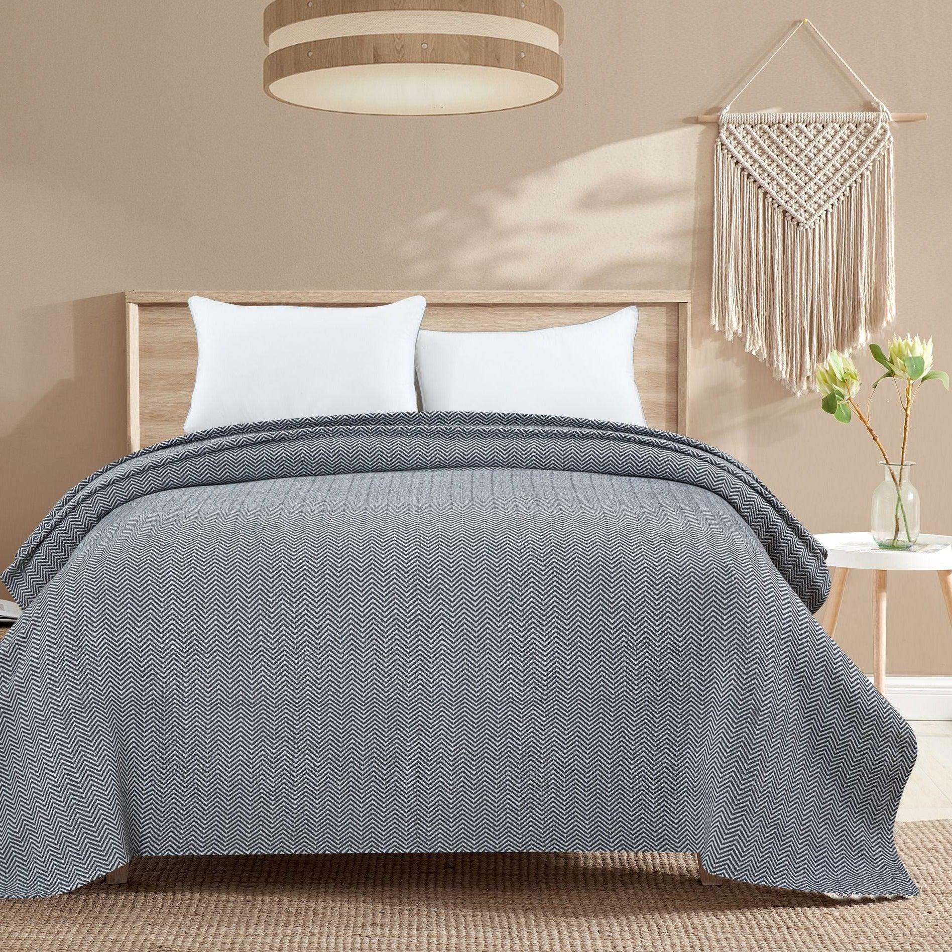 Herringbone Cotton Blanket Mélange Home