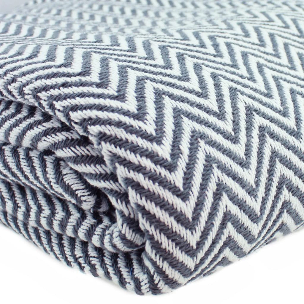 Herringbone Cotton Blanket Mélange Home