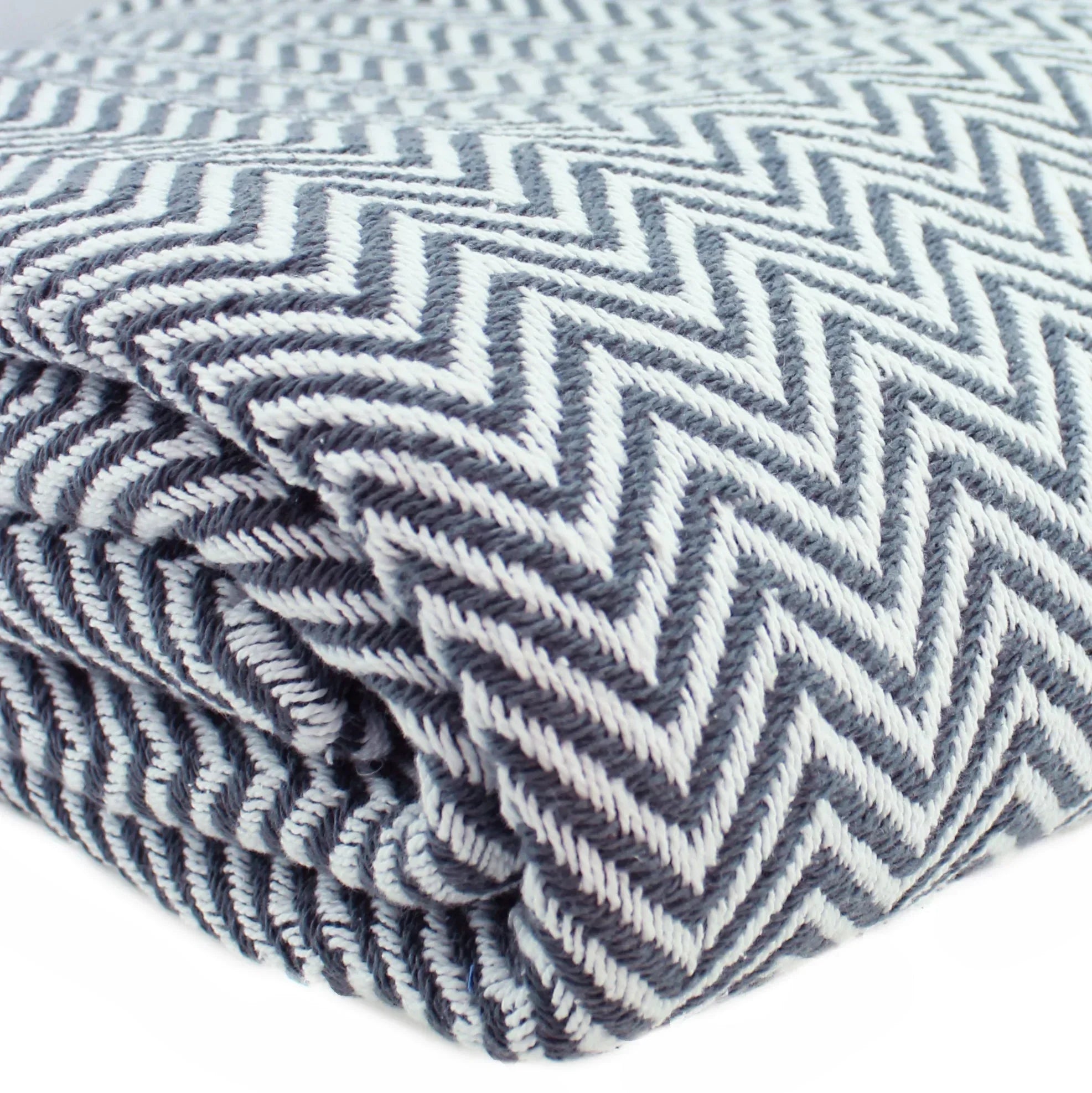Herringbone Cotton Blanket Mélange Home