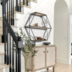 Hexagon Wall Shelves, Floating Shelves, Wall Mounted Shelves for Decor, Wood&Metal, Suitable for Living Room, Entryway, Hallway, Office, Floating Shelves House Of Avana