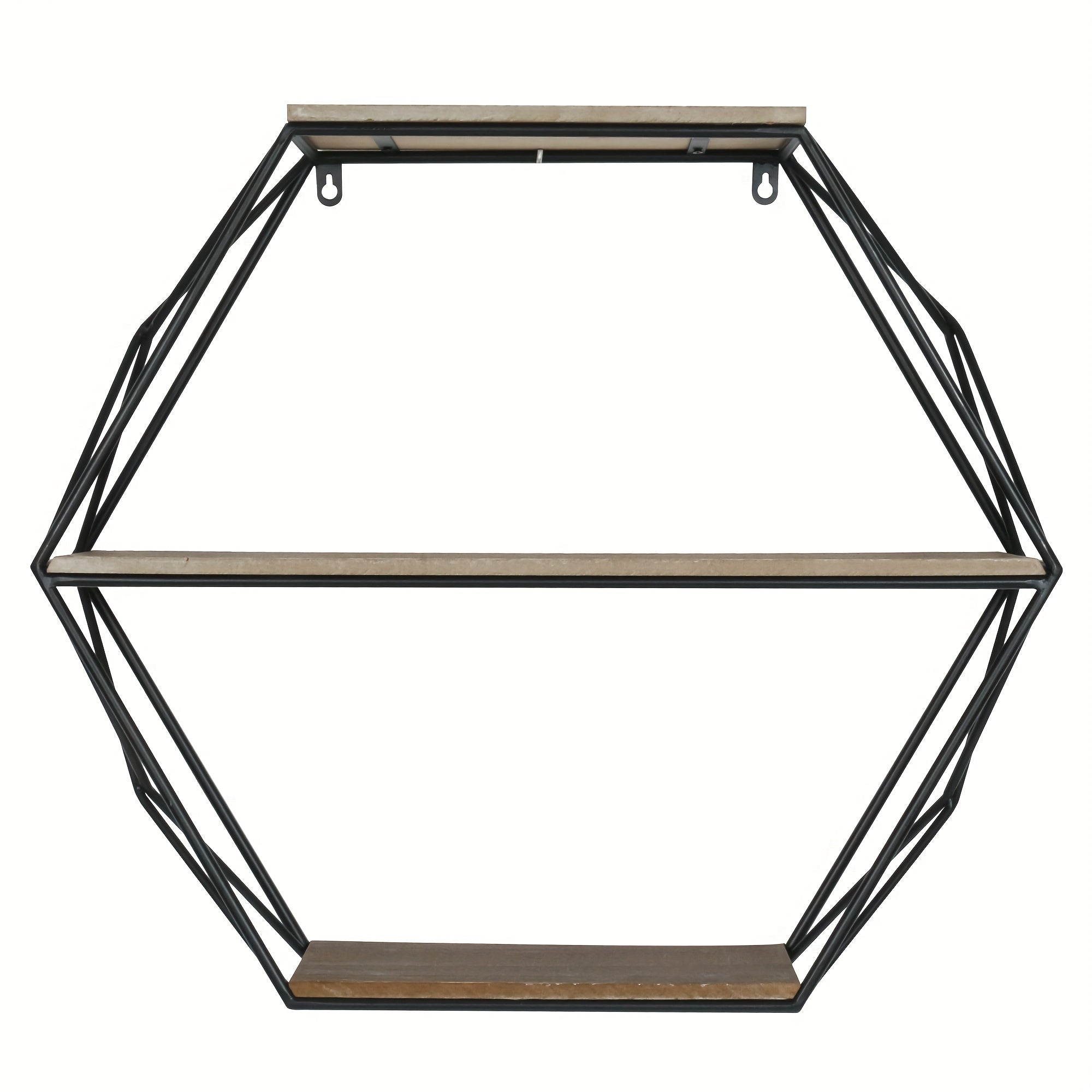 Hexagon Wall Shelves, Floating Shelves, Wall Mounted Shelves for Decor, Wood&Metal, Suitable for Living Room, Entryway, Hallway, Office, Floating Shelves House Of Avana