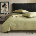 Hidden Garden Jacquard Floral Bedding Set / Moss Green Ever Lasting