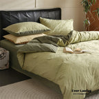 Hidden Garden Jacquard Floral Bedding Set / Moss Green Ever Lasting