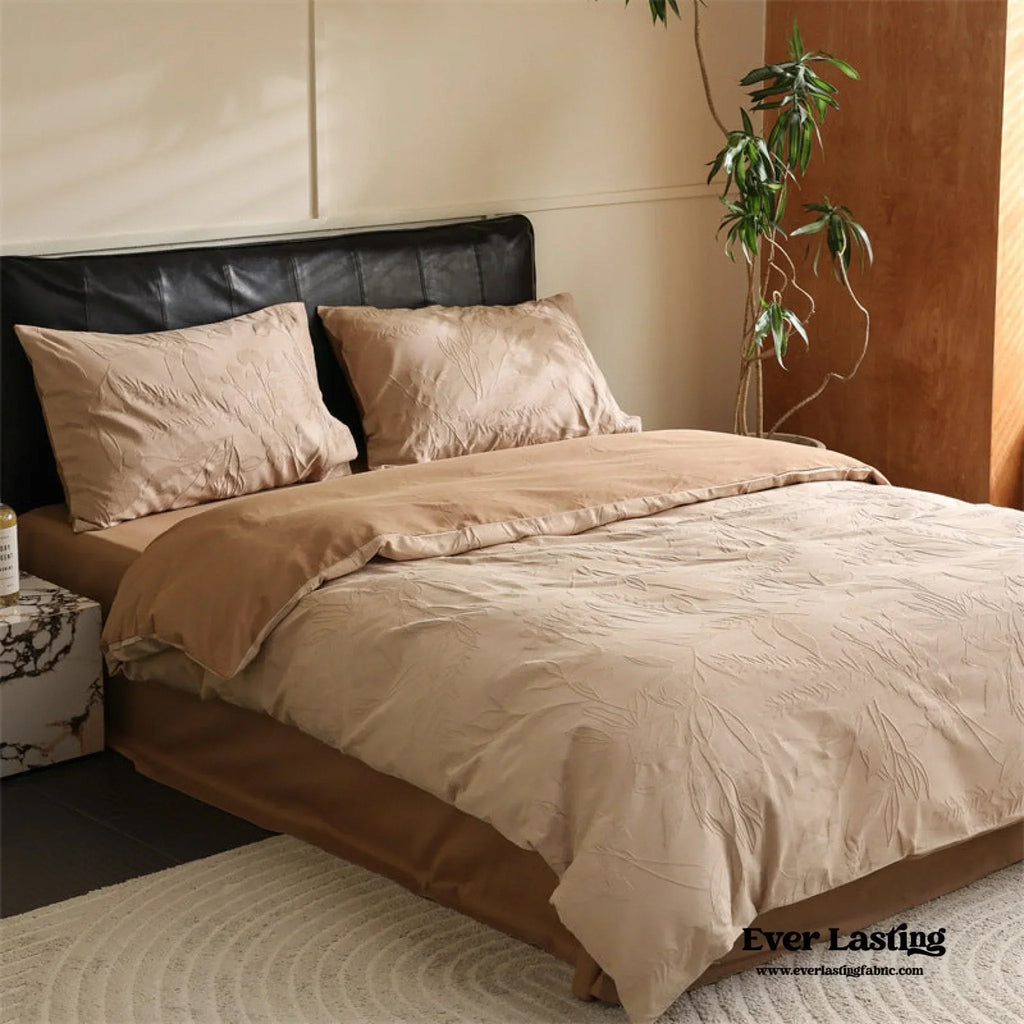 Hidden Garden Jacquard Floral Bedding Set / Moss Green Ever Lasting