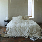 Hidden Garden Linen Cotton Floral Ruffle Bedding Set Ever Lasting