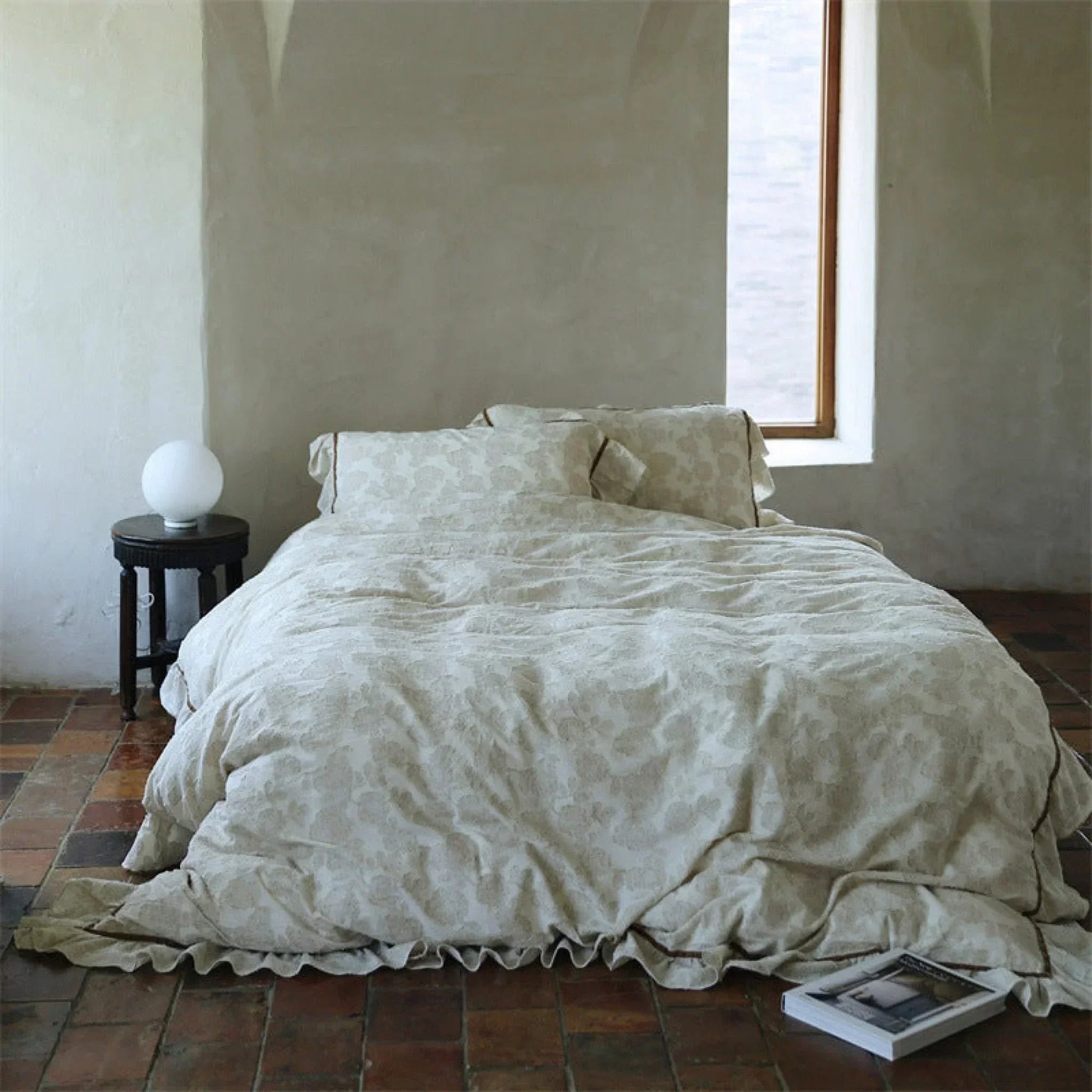 Hidden Garden Linen Cotton Floral Ruffle Bedding Set Ever Lasting
