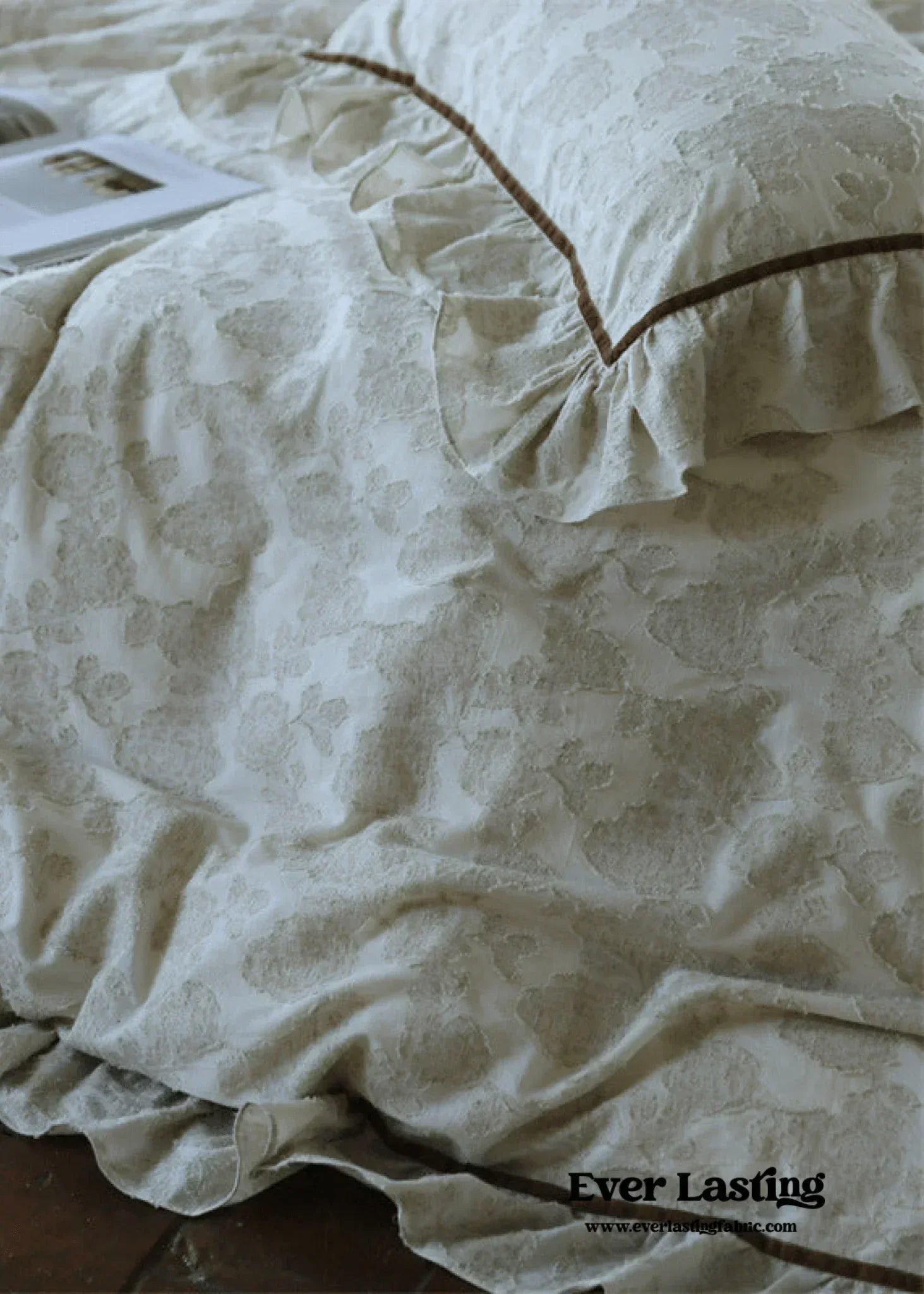 Hidden Garden Linen Cotton Floral Ruffle Bedding Set Ever Lasting