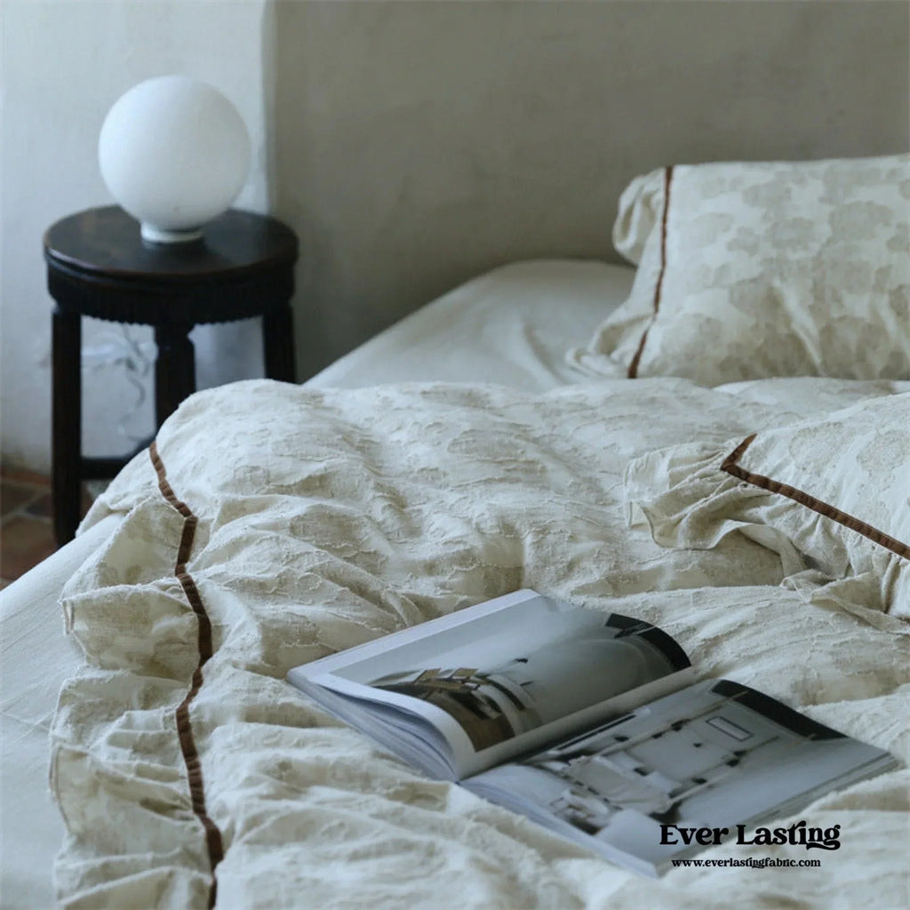Hidden Garden Linen Cotton Floral Ruffle Bedding Set Ever Lasting