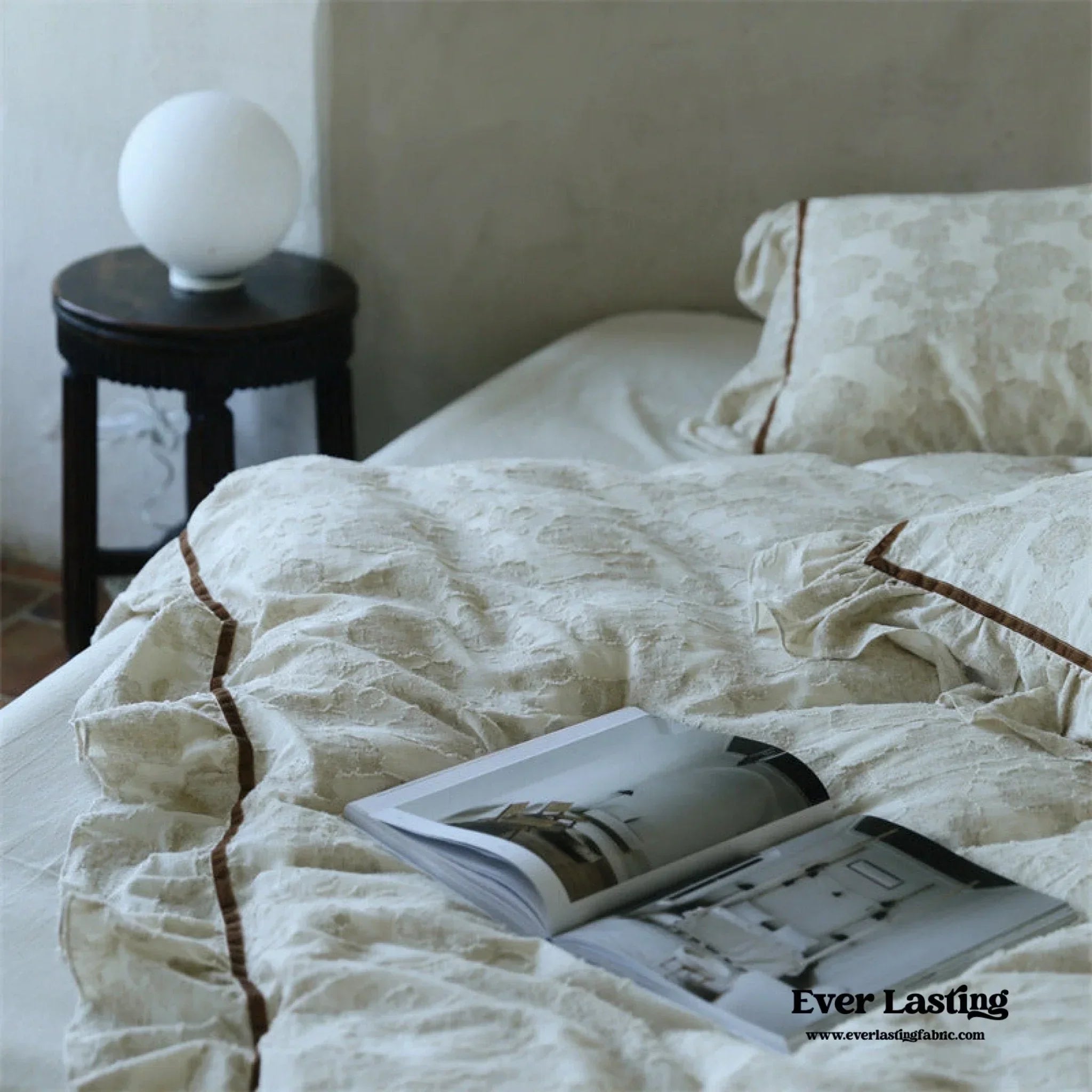 Hidden Garden Linen Cotton Floral Ruffle Bedding Set Ever Lasting