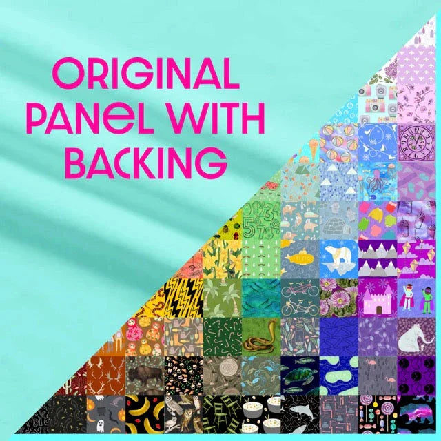 Hidden Pictures Blue Minky Quilt Panel - Original