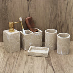 High-End Resin Bathroom Set with Empty Bottles for Hand Soap, Shampoo, and Various Lotions - Includes Toothbrush Holder, Mouthwash Cup, Soap Dish - Practical and Stylish Design, a Great Bathroom Kit, Bathroom Storage Cabinet, House Of Avana