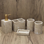 High-End Resin Bathroom Set with Empty Bottles for Hand Soap, Shampoo, and Various Lotions - Includes Toothbrush Holder, Mouthwash Cup, Soap Dish - Practical and Stylish Design, a Great Bathroom Kit, Bathroom Storage Cabinet, House Of Avana