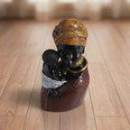 Traditional African Mother & Child Resin Sculpture Decorative Figurine