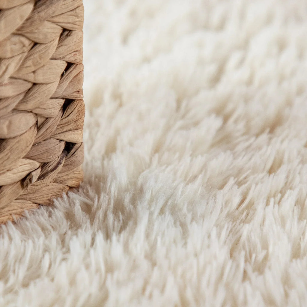Solid Shag Rug Silky Soft & Fluffy In Ivory RugYourHome