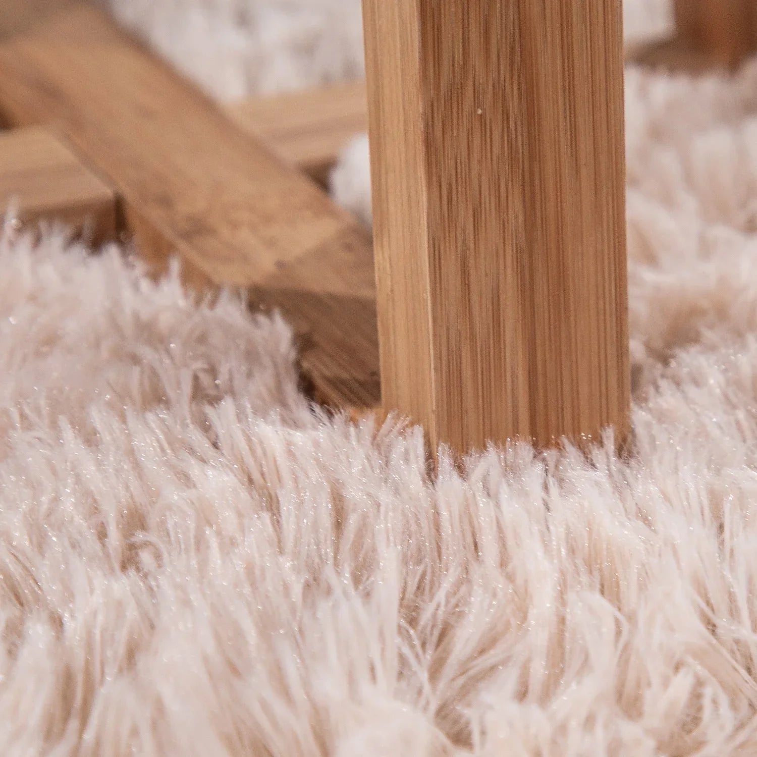 Solid Shag Rug Silky Soft & Fluffy In Cream RugYourHome