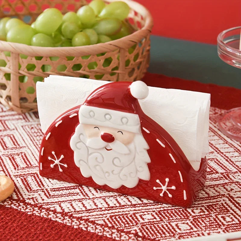 Ceramic Santa Claus Napkin and Tissue Holder - House Of Avana