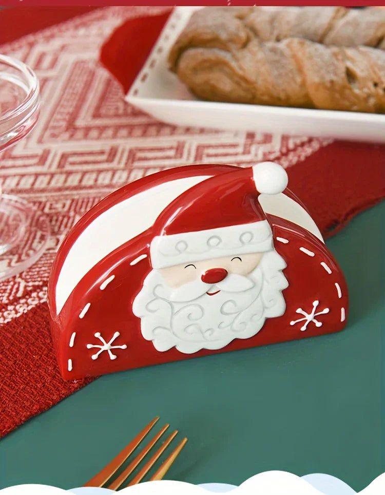 Ceramic Santa Claus Napkin and Tissue Holder - House Of Avana